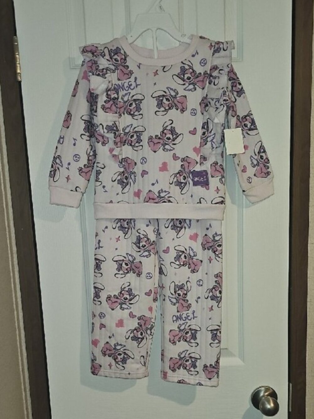Disney Stitch 2pc Set Girls 4T Long Sleeve Top & Pants New